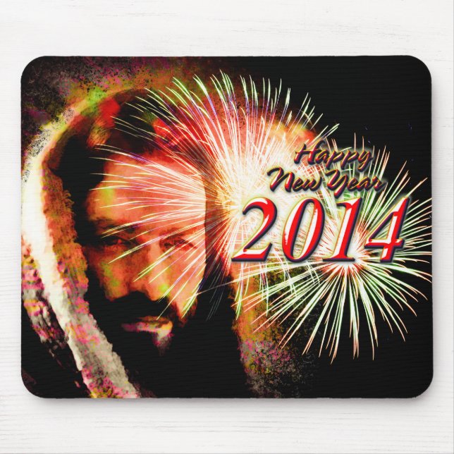 Frohes Neujahr Liebe Jesus 2014 Mousepad (Vorne)