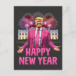 Frohes Neujahr - Trump-Resolution 2025 Feiertagspostkarte