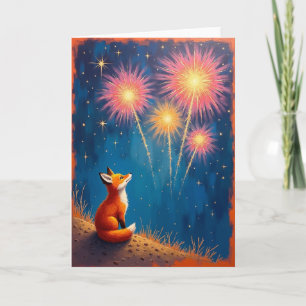 Frohes Neujahrs-Fuchsblick-Karte Karte