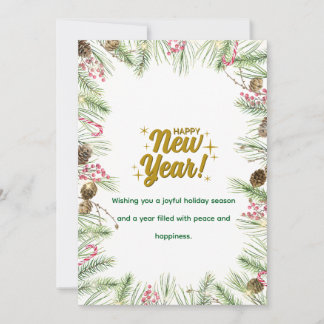 Frohes Neujahrs-Karte | Moderne Minimaldesign Feiertagskarte
