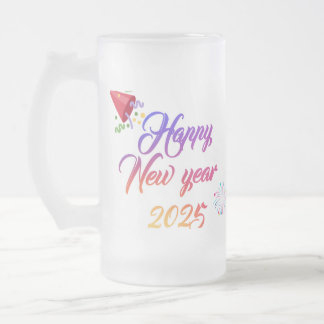 Frohes Neujahrsfest - Feiern Sie 2025 im Stil!" Mattglas Bierglas