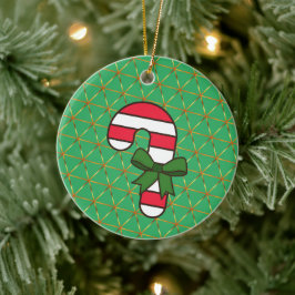 Frohes New Year Keramik Ornament