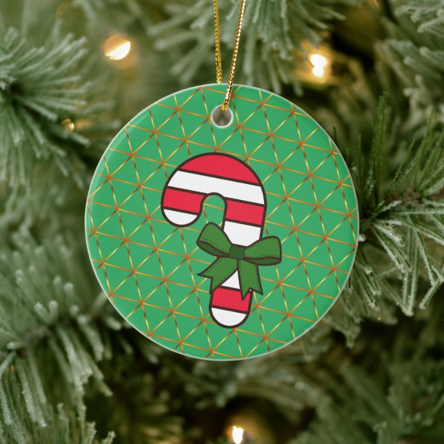 Frohes New Year Keramik Ornament (Baum)