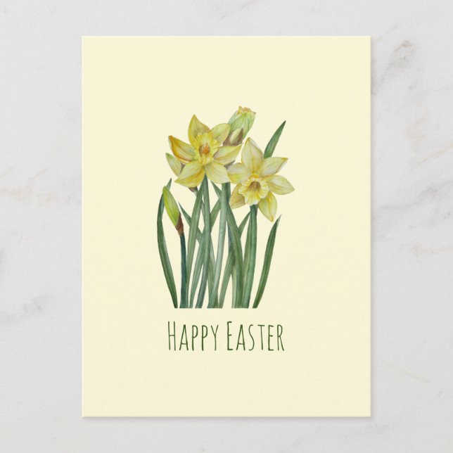 Frohes Osterfarben Pinsel Blume Malerei Postkarte (Vorderseite)
