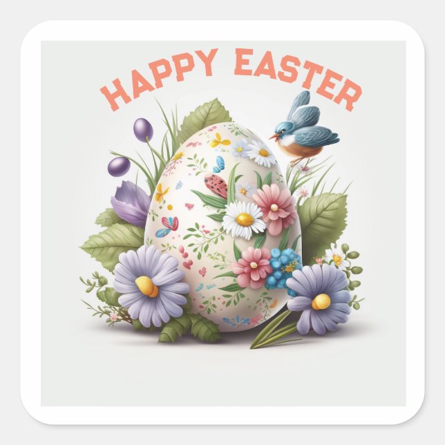 Frohes Ostern 2023 Quadratischer Aufkleber (Vorderseite)