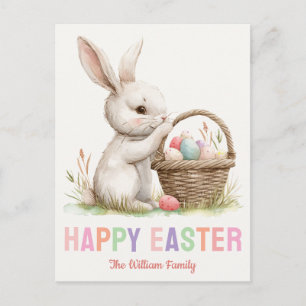 Frohes Ostern Buntes Süßes Kaninchen Postkarte