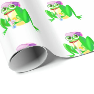 Frohes Party Frog Wrapping Paper Geschenkpapier