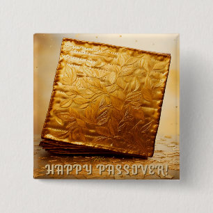 Frohes Pessach! Goldene Matze Button