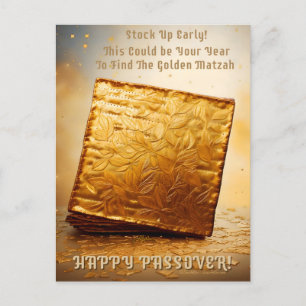 Frohes Pessach! Goldene Matze Postkarte