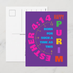 FROHES PURIM Esther 4:14 Für eine solche Zeit wie  Feiertagspostkarte