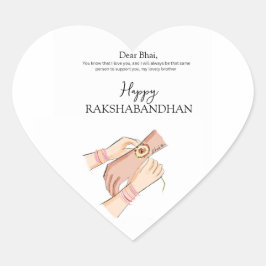 frohes Rakhi, Rakshabandhan, indisches Festival, Herz-Aufkleber