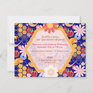 Frohes Rosh Hashanah Jüdisches Neujahr Florales Mu Postkarte