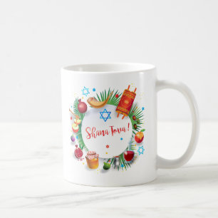 Frohes Rosh Hashanah jüdisches Neujahr Honig & Apf Kaffeetasse