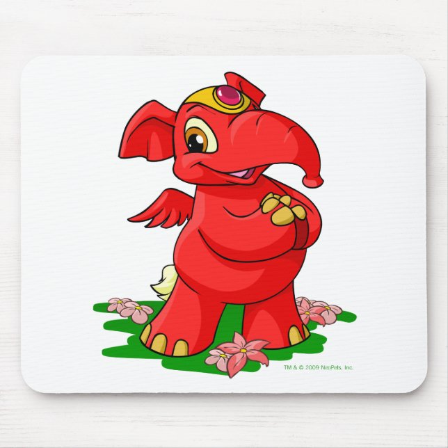 Frohes rotes Elephante in Shenkuu Mousepad (Vorne)