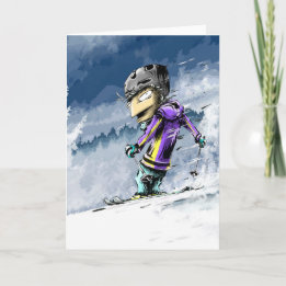 Frohes Skifahren Geburtstag Karte