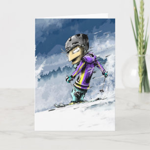 Frohes Skifahren Geburtstag Karte
