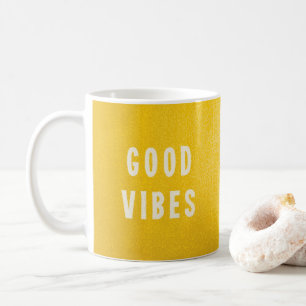 Frohes Sommer Gelb Gute Vibes Typografie Kaffee Kaffeetasse