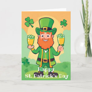 Frohes St. Paddy's Day Spielzeug-Kobold-Karte Feiertagskarte