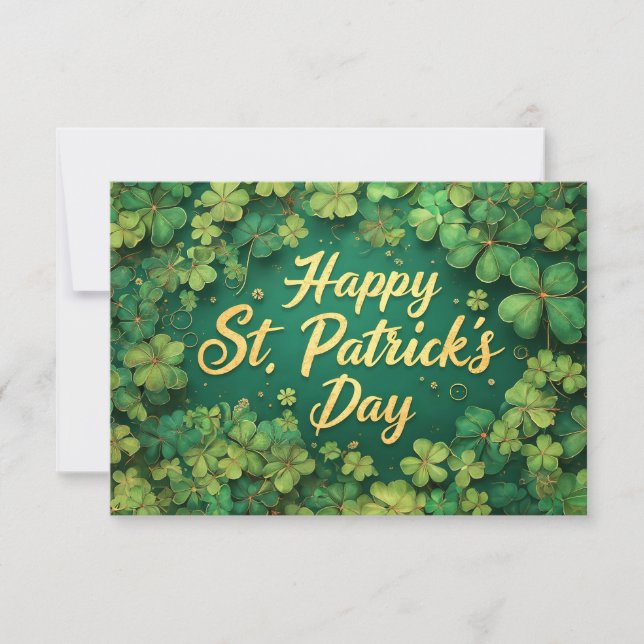 Frohes St. Patrick’s Day Kleeblatt-Design (Vorderseite)