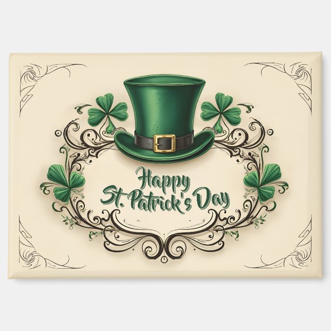 Frohes St. Patrick’s Day Kleeblatt-Design Magnet (Vorderseite)