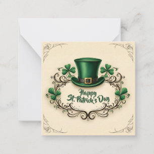 Frohes St. Patrick’s Day Kleeblatt-Design Mitteilungskarte