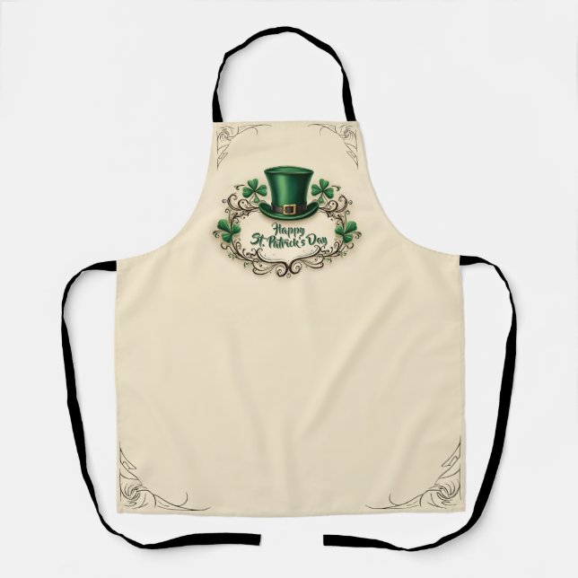 Frohes St. Patrick’s Day Shamrock-Design Schürze (Vorderseite)