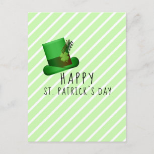 Frohes St. Patrick`s Tag Hut Irland Grüner Streife Postkarte