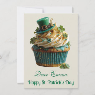 Frohes St. Patrick's Day Glücklicher Cupcake Feiertagskarte