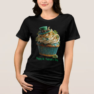 Frohes St. Patrick's Day Glückscupcake Tri-Blend Shirt