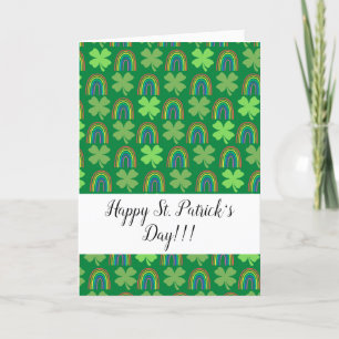 Frohes St. Patrick's Day Kleeblatt gefaltete Festk Feiertagskarte