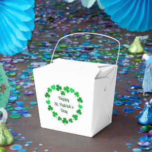 Frohes St. Patrick's Day Kleeblatt- und Herz-Kranz Geschenkschachtel
