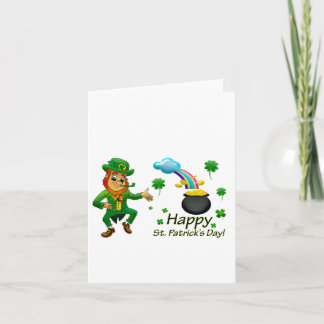 Frohes St. Patrick's Day Leprechaun Regenbogen Karte