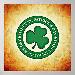 Frohes St. Patrick's Day Shamrock-Plakat Poster