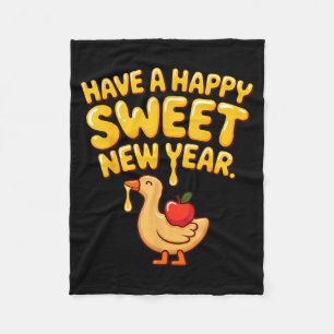 Frohes Süßes Neues Jahr Gans Kekse Rosh Hashanah Fleecedecke