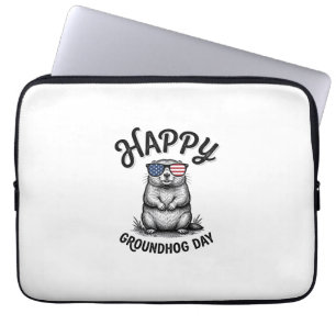 Frohes Tag des Murmeltiers Vintage Gravur Shirt De Laptopschutzhülle