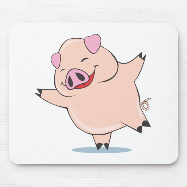 Frohes Tanzen-Schwein Mousepad (Vorne)