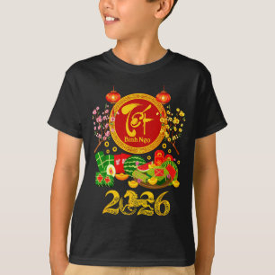 Frohes Tet 2026 Jahr des Pferdes Vietnamesisch Xua T-Shirt