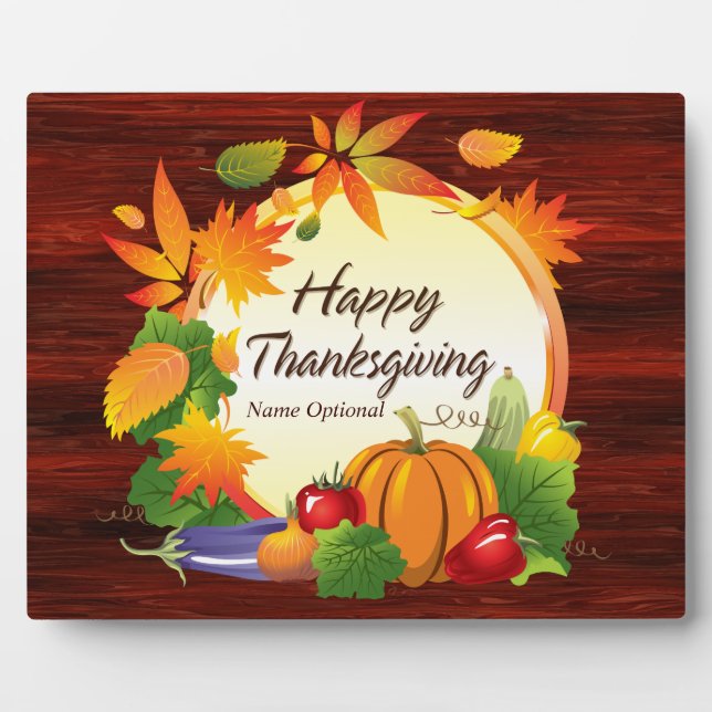 Frohes Thanksgiving 5A Plaque Fotoplatte (Vorderseite)