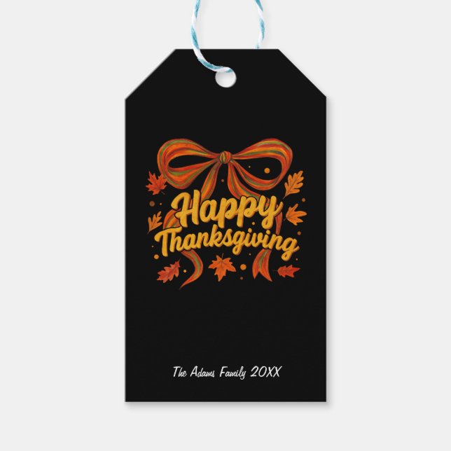 Frohes Thanksgiving-Geschenk  Geschenkanhänger (Vorderseite)
