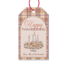 Frohes Thanksgiving-Karo-Geschenkanhänger