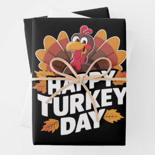 Frohes Truthahn-Tag Thanksgiving-Tag-Geschenk zum  Geschenkpapier Set