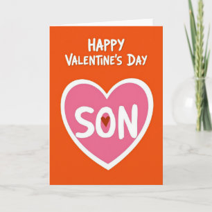 Frohes Valentins-Sohn-Pinsel-Herz-Karte Karte