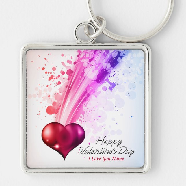 Frohes Valentinstag 6 Schlüsselanhänger (Vorne)