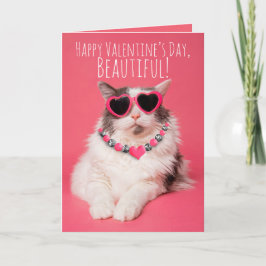 Frohes Valentinstag für jede Niedliche Katze Feiertagskarte