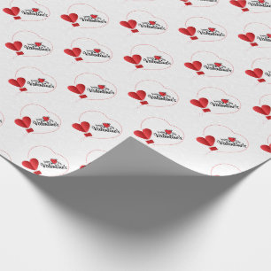 Frohes Valentinstag Herz Packpapier