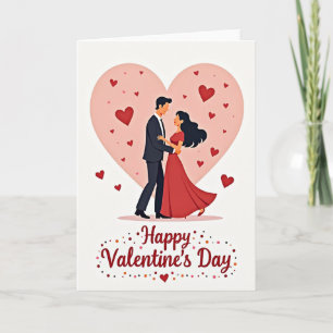 Frohes Valentinstag-Paar-Karte Karte