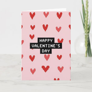 Frohes Valentinstag Pixel-Herz-Karte Karte