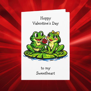 Frohes Valentinstag Retro Frösche Karte