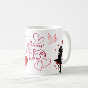 Frohes Valentinstag Romantischer Herzbecher Kaffeetasse