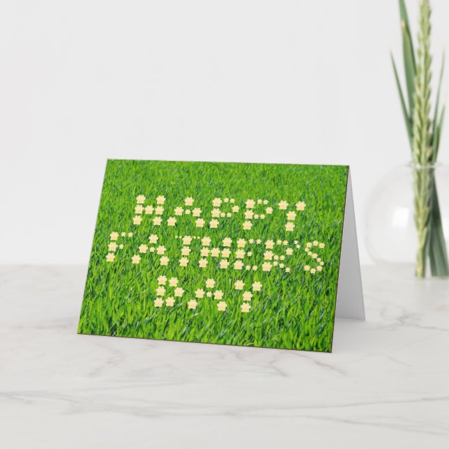 Frohes Vatertag-Karte druckbare Paw Prints Font Karte (Vorderseite)